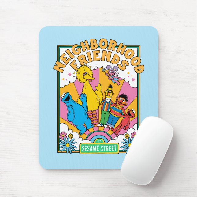 Tapis De Souris Rue Sésame | Amis de voisinage (Avec souris)