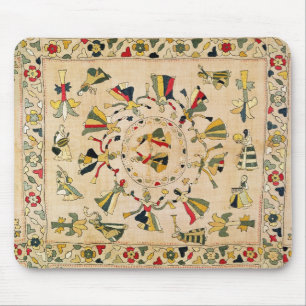 Tapis De Souris Rumal : couverture carrée de broderie montrant le