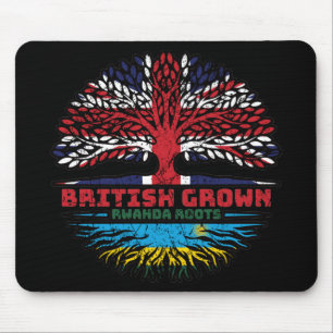 Tapis De Souris Rwanda Rwandais Britannique Royaume-Uni Racines Dr