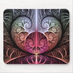 Tapis De Souris Rythme cardiaque, art fractal de fantaisie surréal