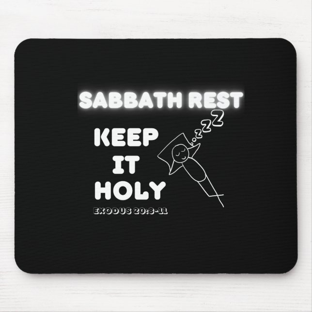 Tapis De Souris Sabbath Repos Gardez-Le Saint Design Graphique (Devant)