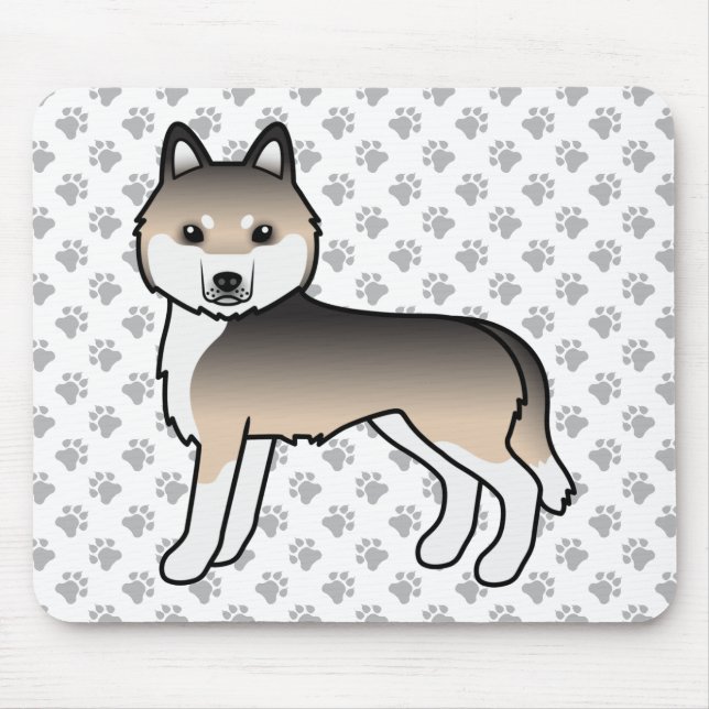 Tapis De Souris Sable Siberian Husky Chien de Dessin Animé Mignon (Devant)