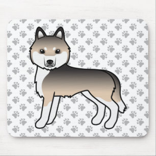 Tapis De Souris Sable Sibérie Husky mignon chien de dessin