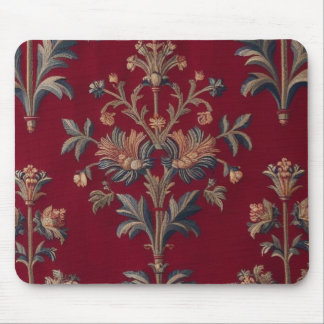 Tapis De Souris Sac broderie medievale fleurie en rouge bordeaux