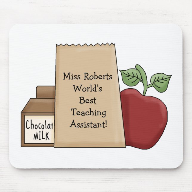 Tapis De Souris Sac de déjeuner/meilleur assistant enseignement (Devant)