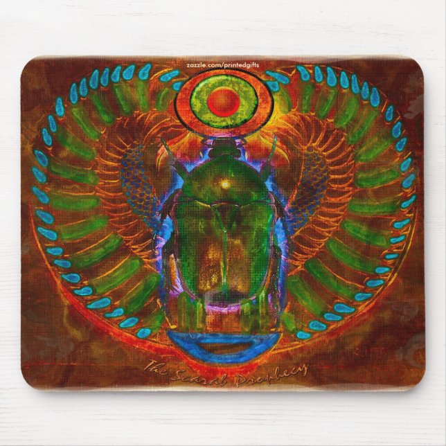 Tapis De Souris Sacré Scarab Beetle Art égyptien antique Mousepad (Devant)