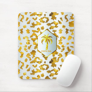 Tapis De Souris Safari Chic Luxe Or & Blanc Imprimé Animalier