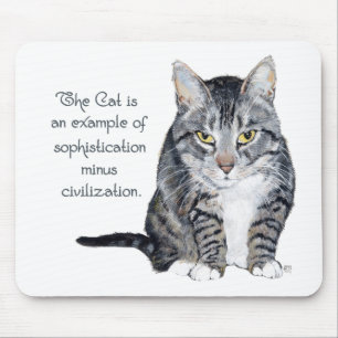 Tapis De Souris Sagesse Féline - Sophistication moins Civilisation