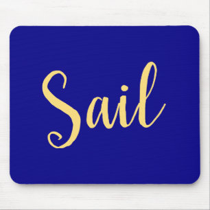Tapis De Souris SAIL nautique Texte Royal Navy Blue Arrière - plan