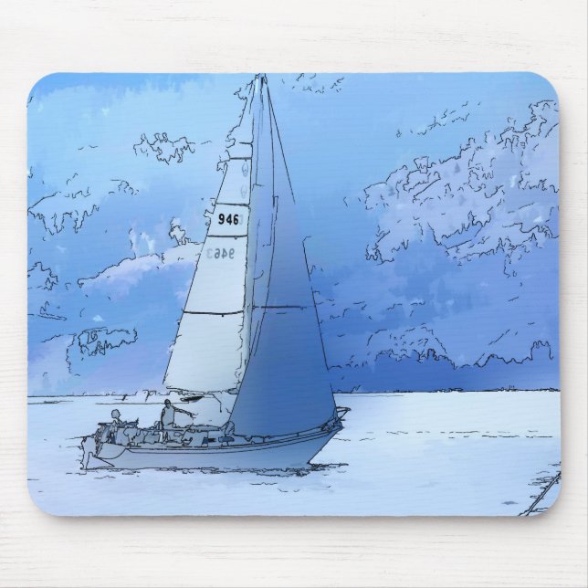Tapis De Souris Sailing the Calm Blue Waters (Devant)