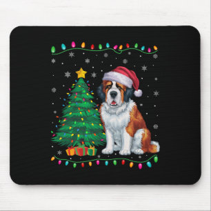 Tapis De Souris Saint Bernard Chien Santa Chapeau Hommes Femmes En
