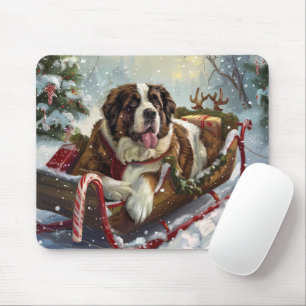 Tapis De Souris Saint-Bernard de Noël Festif