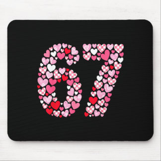 Tapis De Souris Saint-Valentin 67 Cœurs Romantique Drôle Six Sept