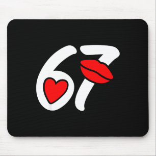 Tapis De Souris Saint-Valentin 67 Meme Lèvres Et Cœur Drôle Six S