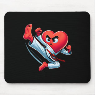 Tapis De Souris Saint-Valentin Cœur Karaté Kick Mma Taekwondo Mu