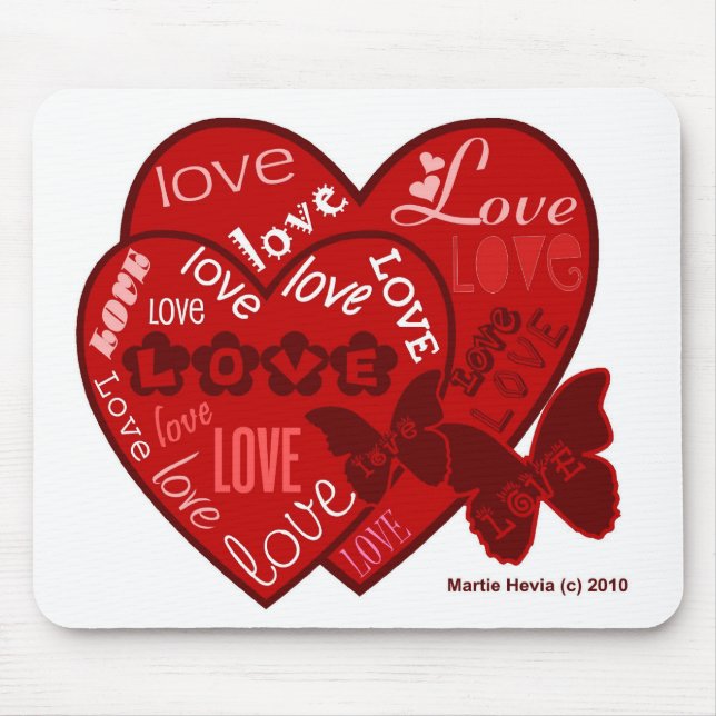 Tapis De Souris Saint Valentin Coeurs et Amour Mousepad (2) (Devant)