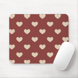 Tapis De Souris Saint-Valentin Cœurs Paillettes Crème Rouge Or