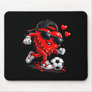 Tapis De Souris Saint-Valentin Football Cœur Dégoulinant Sport Amo