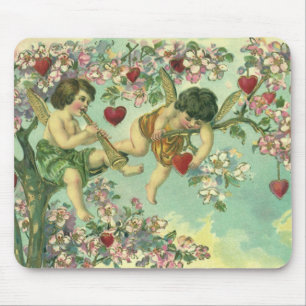 Tapis De Souris Saint-Valentin victorien Cupidons Arbre cœur vinta