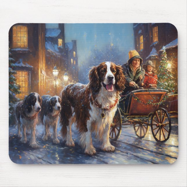 Tapis De Souris Saison de Noël de l'espagnol Springer anglais (Devant)