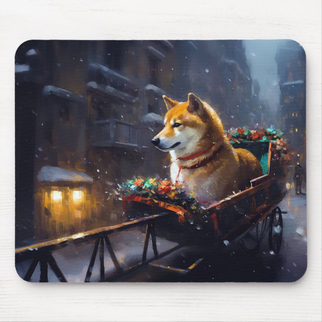 Tapis De Souris Saison de Noël de Shiba Inu (Devant)