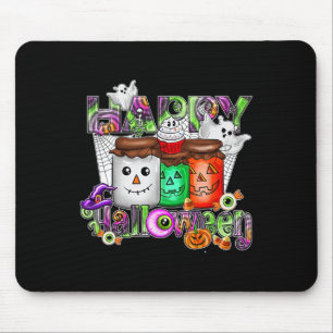 Tapis De Souris Saison éffrayante Retro Happy Halloween Fantômes F