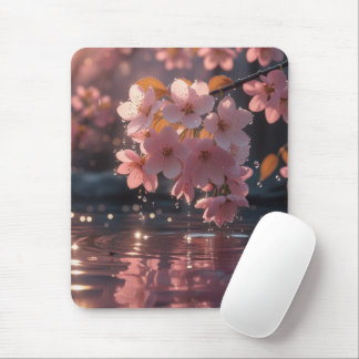 Tapis De Souris Sakura Rose Fleurit Sur L'Eau | Serene Spring Nat
