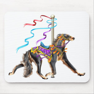 Tapis De Souris Saluki Carousel Noir & Tan