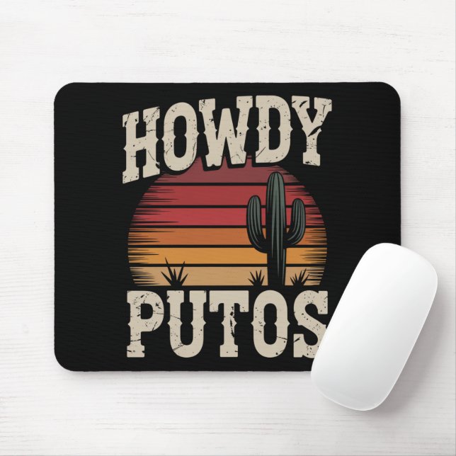 Tapis De Souris Salut Putos Cactus Drôle Rétro Vintage (Avec souris)