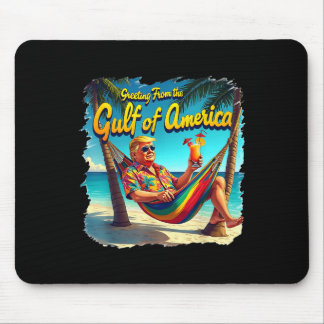 Tapis De Souris Salutation Du Golfe De L'Amérique Trump Patrio