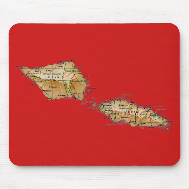 Tapis De Souris Samoa Carte Mousepad (Devant)