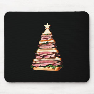 Tapis De Souris Sandwich au boeuf rôti arbre de Noël