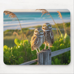Tapis De Souris Sanibel Island Florida couple de chouette bractée