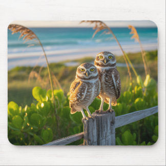 Tapis De Souris Sanibel Island Florida couple de chouette bractée