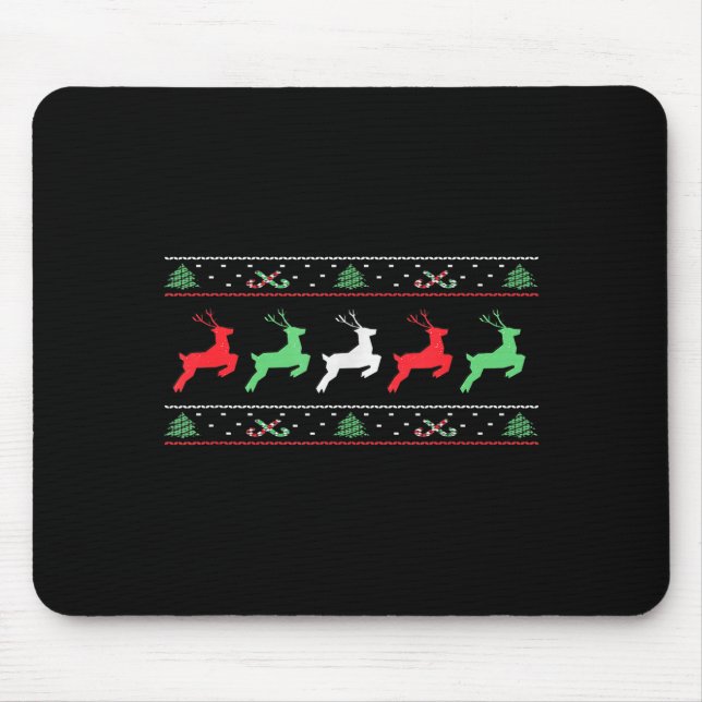 Tapis De Souris Santa Claus Christmas Reindeer Horn Xmas Christmas (Devant)