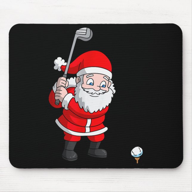 Tapis De Souris Santa Claus Golf Christmas Golfer Golfing  (Devant)