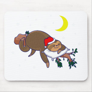 Tapis De Souris santa claus sloth noël