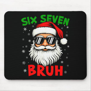 Tapis De Souris Santa dit Six Sept 6 7 Gen Z Alpha Meme Bruh Noël