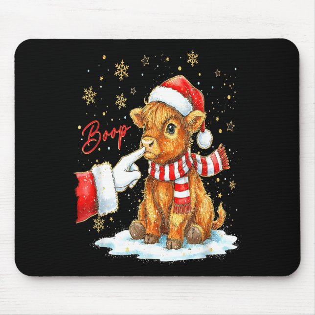 Tapis De Souris Santa Farmer Funny Western Hand Boop Christmas Hig (Devant)