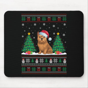 Tapis De Souris Santa Hat Bruxelles Griffon Chien Xmas Lumières Ar