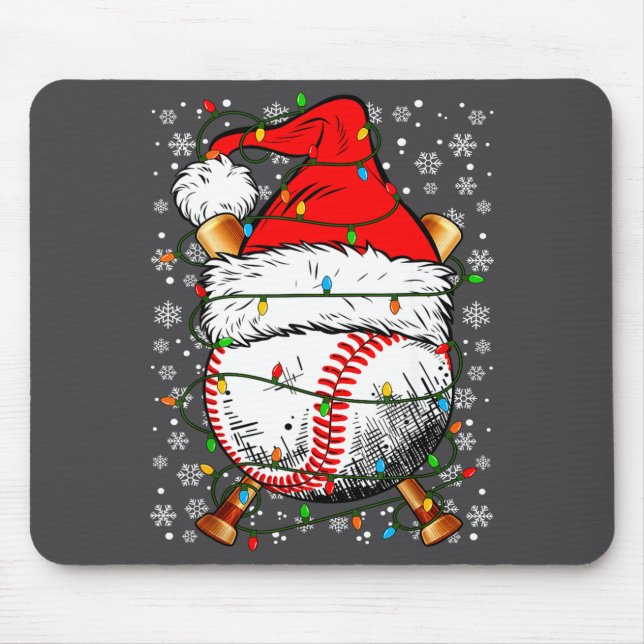 Tapis De Souris Santa Hat Christmas Baseball Player Srts For Men B (Devant)