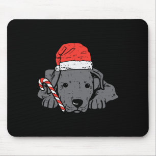 Tapis De Souris Santa hat pitbull pit chien noël Noël Noël