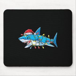 Tapis De Souris Santa Shark Christmas Lights Sharkma Tree Xmas Bo