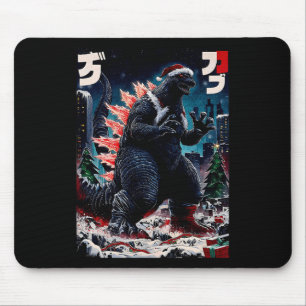 Tapis De Souris Santazilla Monstre Japonais Kaiju Dinosaure Noël