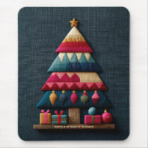 Sapin de Noël à texture de tissu matelassé cosy