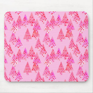 Tapis De Souris Sapins de Noël aux fleurs modernes - rose pastel