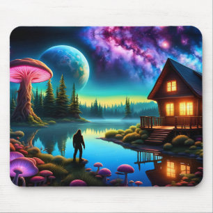 Tapis De Souris Sasquatch Regarder les nébuleuses sur une planète