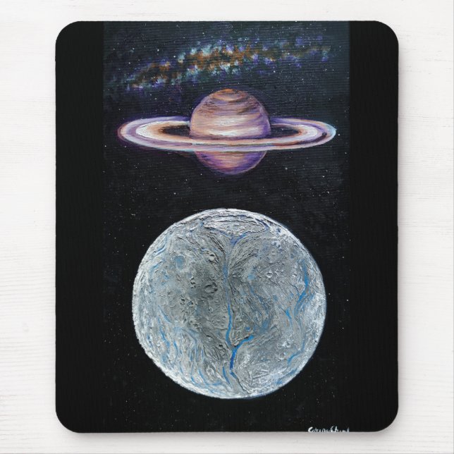 Tapis De Souris Saturne et Encelade (Devant)