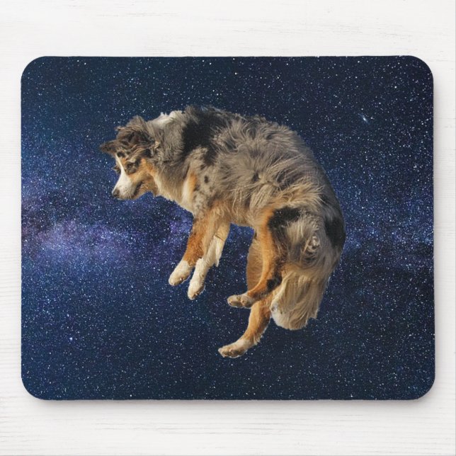 Tapis De Souris Saut spatial de chien Berger Australien (Devant)