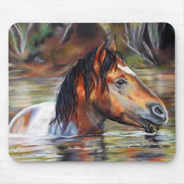 Tapis de souris sauvage de cheval de rivière (Devant)